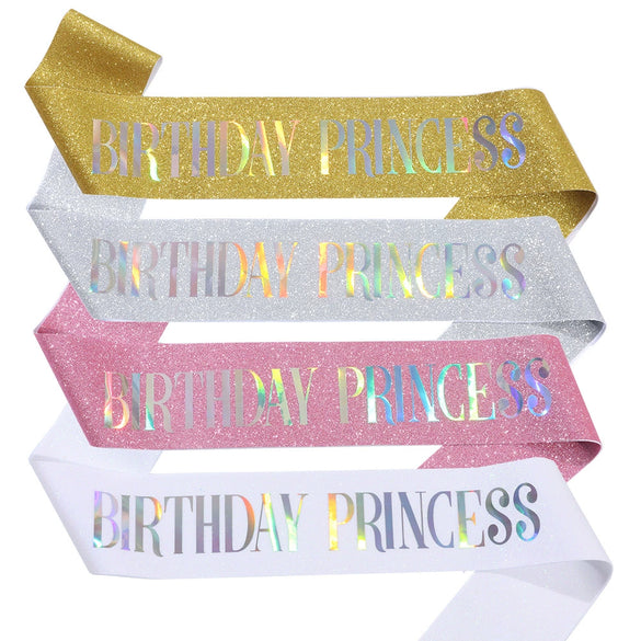 Glitter Cloth Shoulder Strap Etiquette Belt With Bronzing For Princess