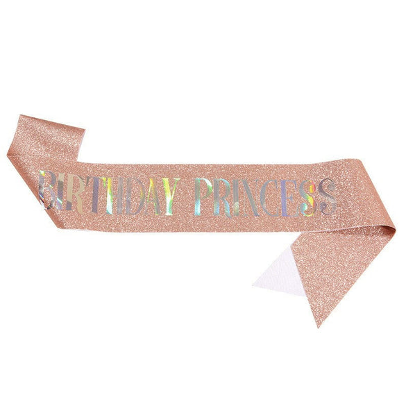 Glitter Cloth Shoulder Strap Etiquette Belt With Bronzing For Princess