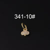 Gloss Bead Ear Buckle Microinlaid Zircon Love Plum Blossom Square Irregular Pierced Earrings Metal Electroplated