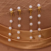 Glossy Bead Long Tassel Earrings Stainless Steel Geometric Electroplated For Women
