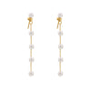 Glossy Bead Long Tassel Earrings Stainless Steel Geometric Electroplated For Women
