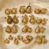 Glossy Dropshaped Stainless Steel Hollow Thread Earrings With Striped Design And Vacuum Furnace Electroplating
