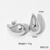 Glossy Dropshaped Stainless Steel Hollow Thread Earrings With Striped Design And Vacuum Furnace Electroplating