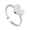 Glossy Sterling Silver Heart Shaped Open Ring With Electroplated Finish For Women Fashion Jewelry