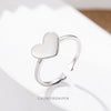Glossy Sterling Silver Heart Shaped Open Ring With Electroplated Finish For Women Fashion Jewelry