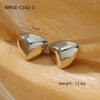 Glossy Threedimensional Triangular Titanium Steel And Stainless Steel Earrings With Frosted Brushed Texture And Electroplating