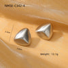 Glossy Threedimensional Triangular Titanium Steel And Stainless Steel Earrings With Frosted Brushed Texture And Electroplating