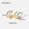 Gold And Silver Geometric Stainless Steel Earrings With Electroplated Finish Unisex Fashion Jewelry