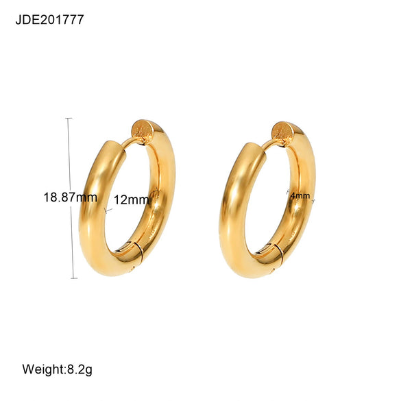Gold And Silver Geometric Stainless Steel Earrings With Electroplated Finish Unisex Fashion Jewelry
