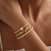 Gold Color Copper Heart Bead Multi Layer Bracelet For Women Adjustable Stackable Geometric Electroplated Fashion Jewelry