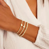 Gold Color Copper Heart Bead Multi Layer Bracelet For Women Adjustable Stackable Geometric Electroplated Fashion Jewelry