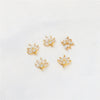 Gold Color Inlaid Zircon Heart And Feather Metal Pendant For Diy Bracelet Jewelry Accessory Electroplated