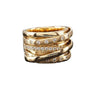 Gold Color Winding Multi Layer Alloy Ring With Constellation Style Electroplated Unisex Fashion Hand Jewelry