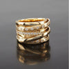 Gold Color Winding Multi Layer Alloy Ring With Constellation Style Electroplated Unisex Fashion Hand Jewelry