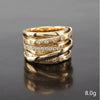 Gold Color Winding Multi Layer Alloy Ring With Constellation Style Electroplated Unisex Fashion Hand Jewelry