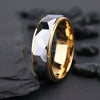 Gold Electroplated Tungsten Steel Ring With Cut Flower Geometric Design Minimalist Unisex Fashion Jewelry