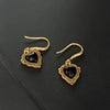 Gold Plated Black Geometric Drop Earrings With Pure Silver Ear Wires Alloy Fashion Jewelry For Women And Men Wholesale