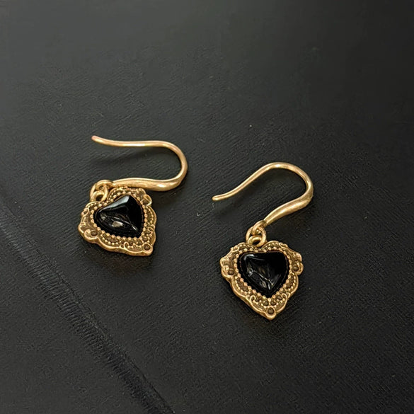 Gold Plated Black Geometric Drop Earrings With Pure Silver Ear Wires Alloy Fashion Jewelry For Women And Men Wholesale