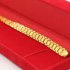Gold Plated Brass Wave Pattern Thick Watch Chain Bracelet With Carved Craft Detail Simple Men's Jewelry