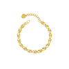 Gold Plated Copper Alloy Four Leaf Clover Bracelet For Women Retro Ethnic Style Fashion Jewelry