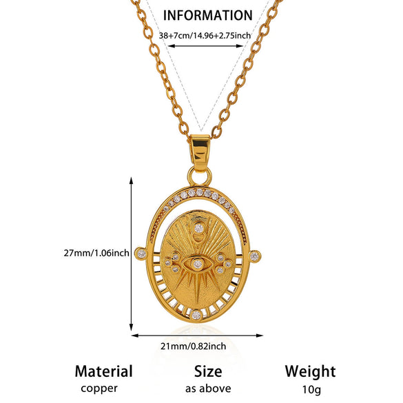 Gold Plated Copper Star And Moon Pendant Necklace With Zircon Inlay Geometric Unisex Jewelry And Whip Chain