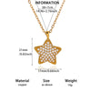 Gold Plated Copper Star And Moon Pendant Necklace With Zircon Inlay Geometric Unisex Jewelry And Whip Chain