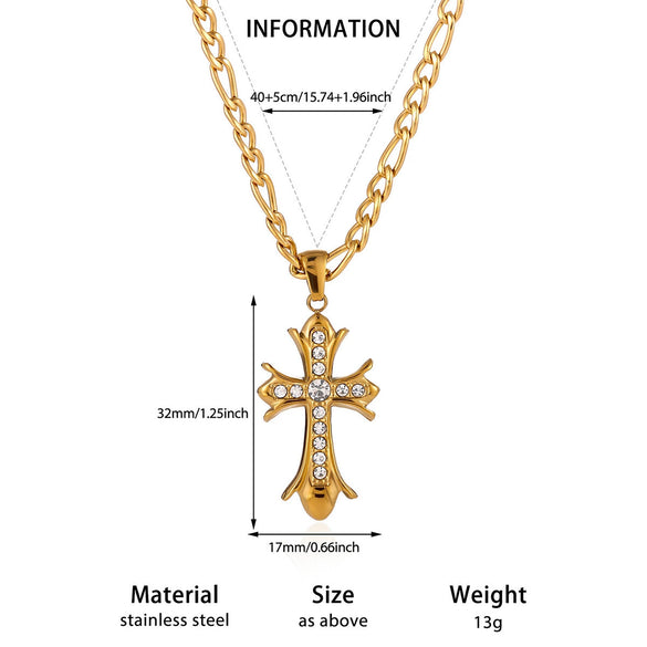 Gold Plated Copper Star And Moon Pendant Necklace With Zircon Inlay Geometric Unisex Jewelry And Whip Chain