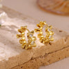 Gold Plated Copper Zircon Earrings For Women Hoop Teardrop And Floral Stud Designs With A Stylish Elegant Finish