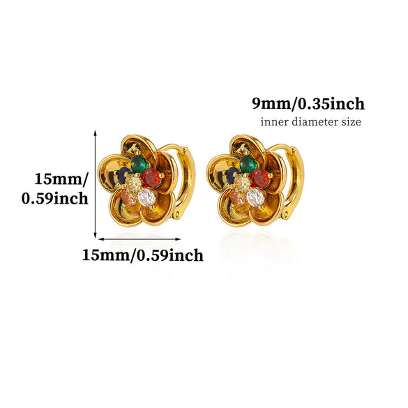 Gold Plated Copper Zircon Earrings For Women Hoop Teardrop And Floral Stud Designs With A Stylish Elegant Finish