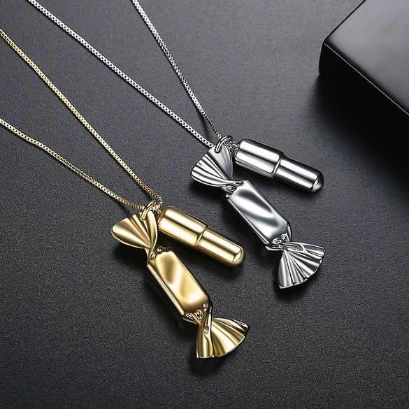 Gold Plated Geometric Pendant Necklace For Women Minimalist Copper Jewelry With Box Chain