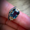Gold Plated Metal Inlaid Aquamarine And Topaz Ring Electroplated Hand Jewelry Unisex Fashion Ring