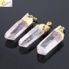 Gold Plated Natural Crystal Raw Stone Pendant Necklace With Irregular Mineral Shape And Electroplated Copper Accessories Minimalist Style