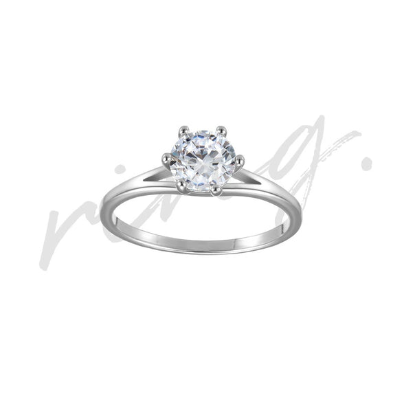 Gold Plated Six Claw Inlaid Artificial Gemstone Copper Alloy Ring Fashion Electroplated Engagement Wedding Couple Ring For Women