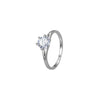 Gold Plated Six Claw Inlaid Artificial Gemstone Copper Alloy Ring Fashion Electroplated Engagement Wedding Couple Ring For Women