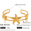 Gold Plated Stainless Steel Bracelet For Women Featuring Starfish Conch And Sun Motifs
