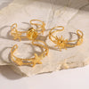 Gold Plated Stainless Steel Bracelet For Women Featuring Starfish Conch And Sun Motifs