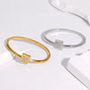 Gold Plated Stainless Steel Bracelet For Women With Geometric Diamond Encrusted Design And Non Fading Light Luxury Style