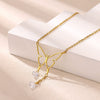 Gold Plated Stainless Steel Butterfly Teardrop Rhinestone Y Necklace With Tassel And Crystal Pendant