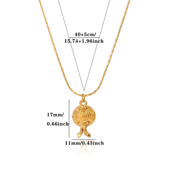 Gold Plated Stainless Steel Cross Chain Necklace With Heart And Insect Pendant Modern Minimalist Unisex Jewelry