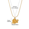 Gold Plated Stainless Steel Cross Chain Necklace With Heart And Insect Pendant Modern Minimalist Unisex Jewelry