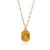 Gold Plated Stainless Steel Cross Chain Necklace With Heart And Insect Pendant Modern Minimalist Unisex Jewelry