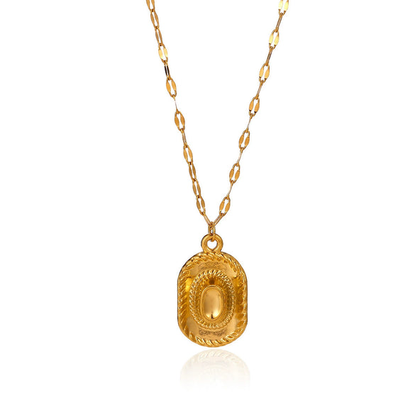 Gold Plated Stainless Steel Cross Chain Necklace With Heart And Insect Pendant Modern Minimalist Unisex Jewelry