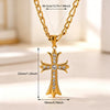 Gold Plated Stainless Steel Cross Necklace With Small Bead Chain Geometric Pendant Niche Style Jewelry For Women And Men