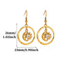 Gold Plated Stainless Steel Flower Drop Earrings For Women With Long Tassel Design Pearl And Zircon Accents Minimalist Style