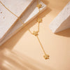 Gold Plated Stainless Steel Flower Tassel Necklace With Electroplating Process For Women
