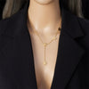 Gold Plated Stainless Steel Flower Tassel Necklace With Electroplating Process For Women