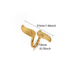 Gold Plated Stainless Steel Peace Dove Open Ring With Bird Wing Design Unisex Animal Jewelry