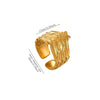 Gold Plated Stainless Steel Peace Dove Open Ring With Bird Wing Design Unisex Animal Jewelry
