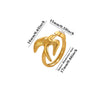 Gold Plated Stainless Steel Peace Dove Open Ring With Bird Wing Design Unisex Animal Jewelry