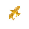 Gold Plated Stainless Steel Peace Dove Open Ring With Bird Wing Design Unisex Animal Jewelry